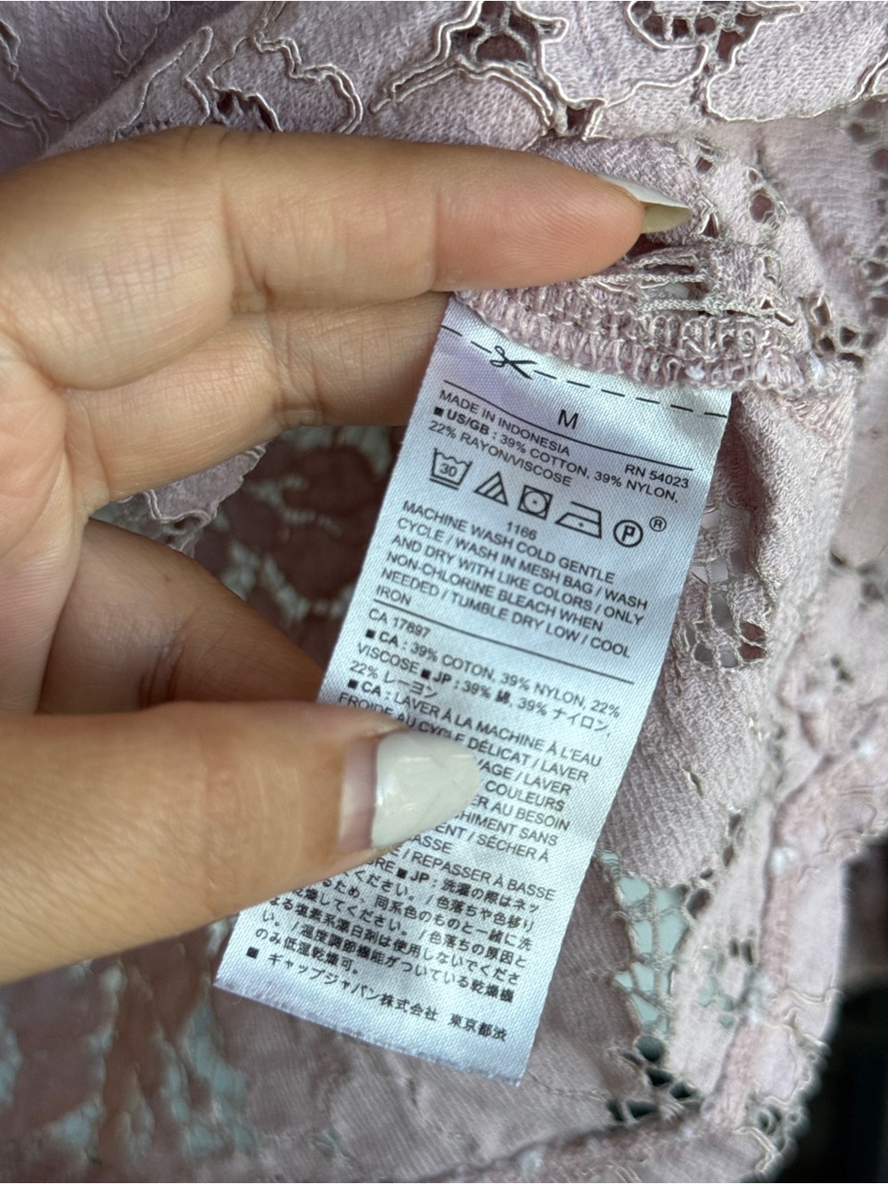 Banana Republic Lace Long-Sleeve Blouse in Soft Blush - Picture 4 of 5